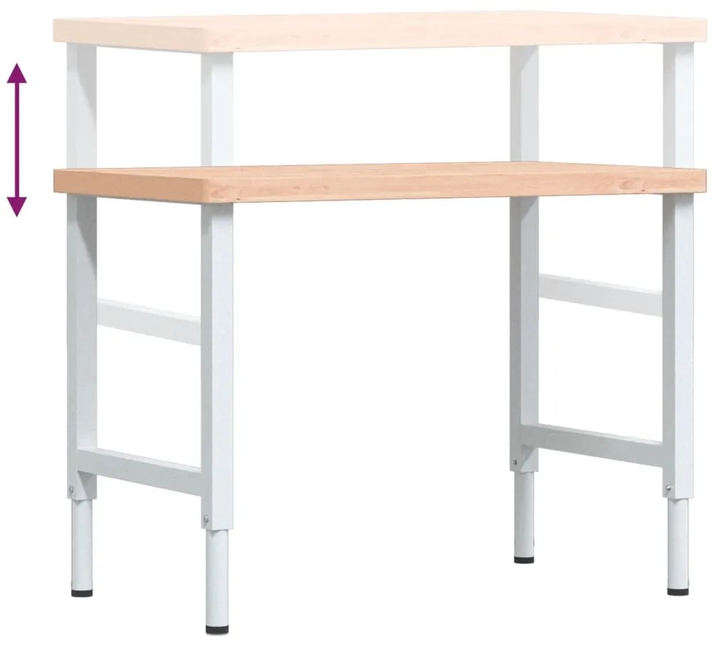 Bancada retangular 100x60x(73-99,5) cm madeira de faia maciça