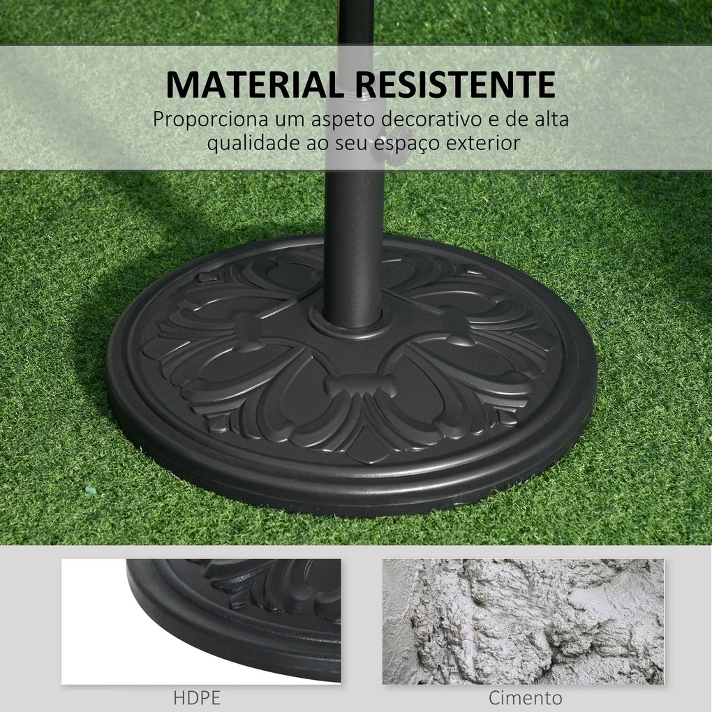 Base para Chapéu de Sol Peso 13 kg Base Chapéu de Sol Redondo de HDPE