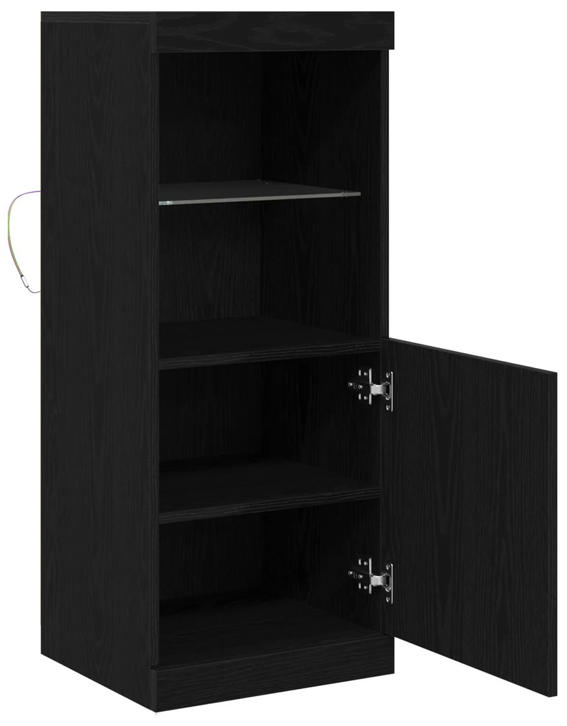 Sideboard vidaXL com Luzes LED Carvalho Preto 41x37x100 cm