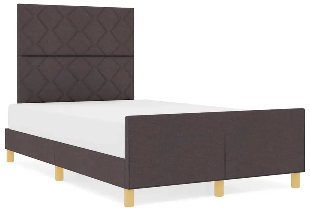 Cama vidaXL Castanho 120x200 cm Tecido