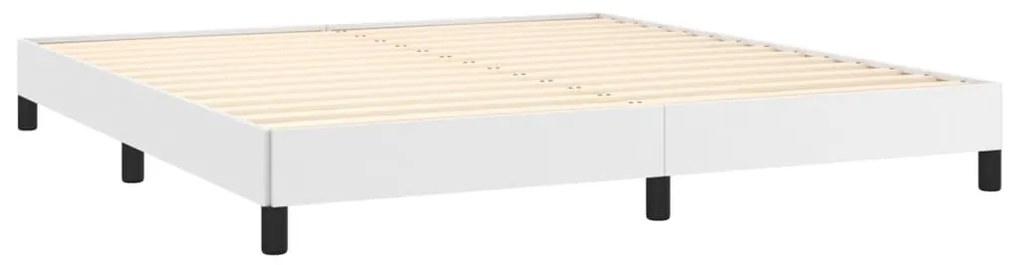 Estrutura de cama 160x200 cm couro artificial branco