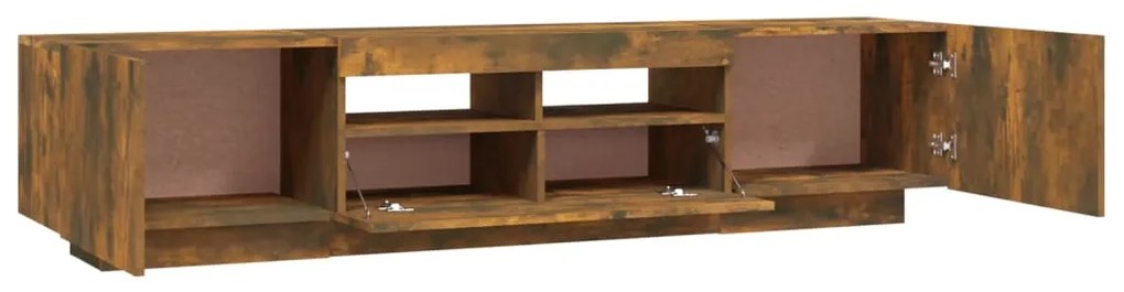 Conjunto móveis de TV 2pcs c/ LEDs madeira carvalho fumado