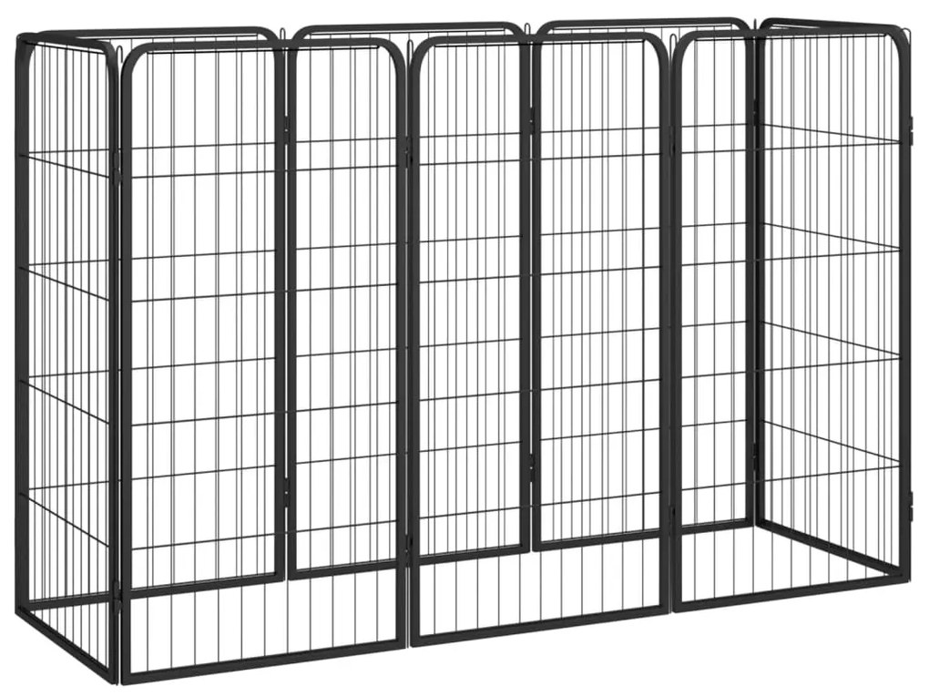 3115958 vidaXL Parque p/ cães c/ 8 painéis 50x100 cm aço revestido a pó preto