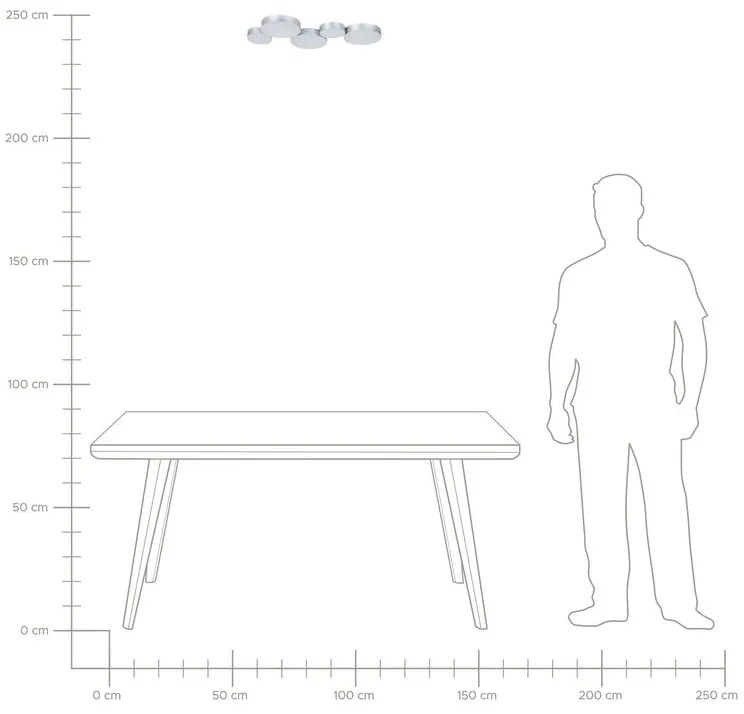 Candeeiro de teto com 5 focos LED em metal prateado LUGA Beliani