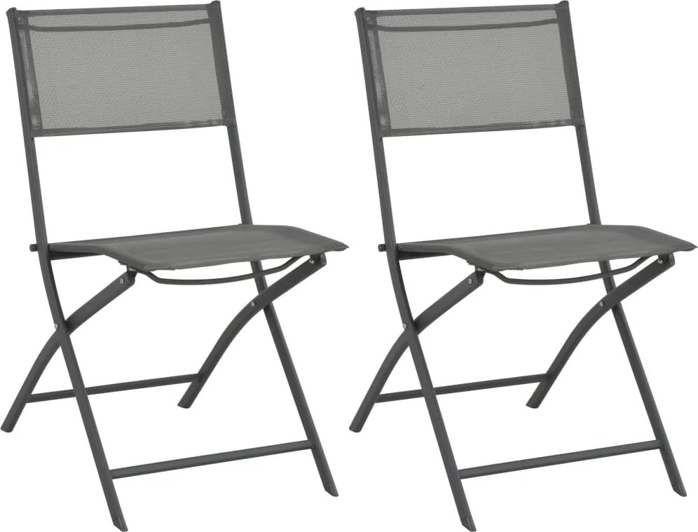 vidaXL Cadeiras de exterior dobráveis 2 pcs aço e textilene
