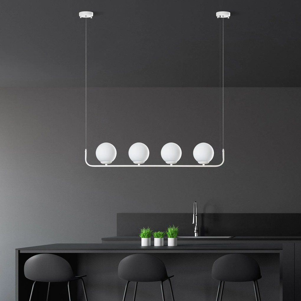 Chandelier Faruk – Branco – 15 cm x 100 cm x 15 cm