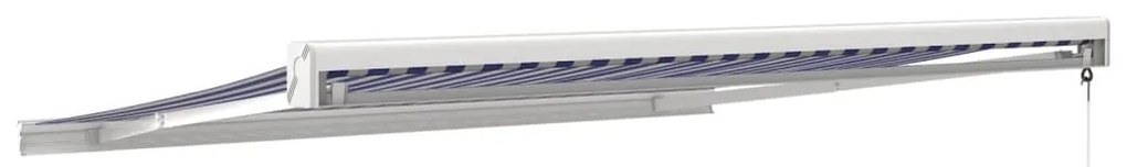 Toldo retrátil 3,5x2,5 m tecido e alumínio azul e branco