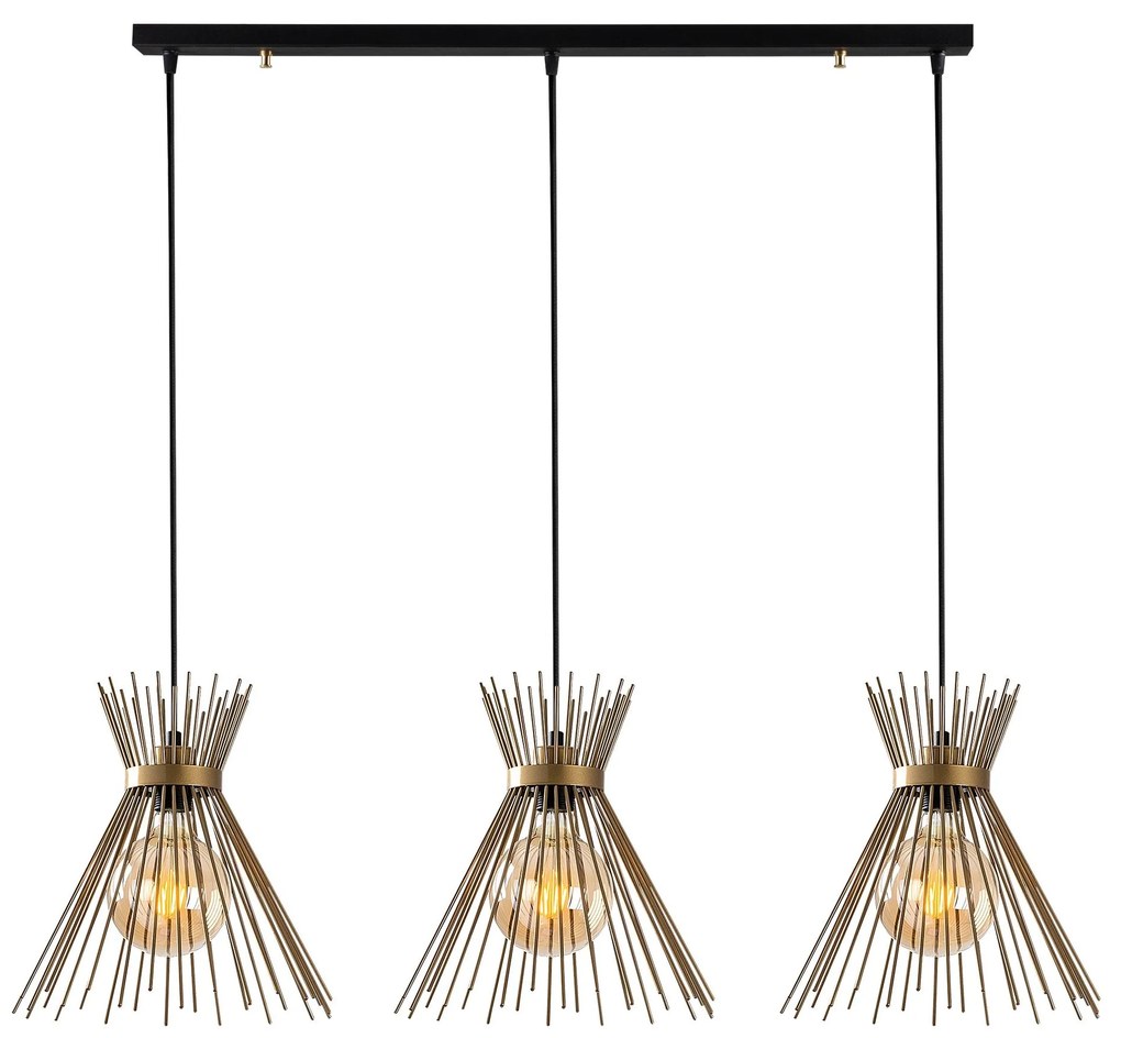 Candeeiro de Teto Kirpi – Preto – 104 x 34 cm