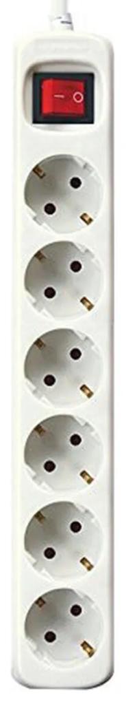 Extensão com 6 Tomadas com Interruptor Silver Electronics Branco - 3 m
