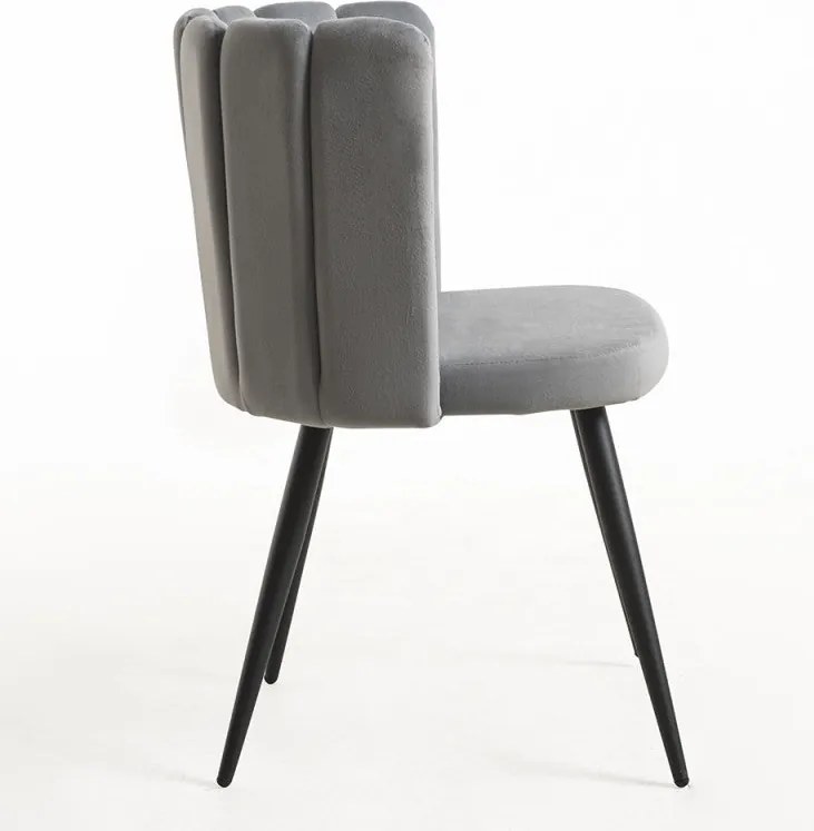 Conjunto de 2 Cadeiras Hawa em Veludo Cinzento - Design Moderno