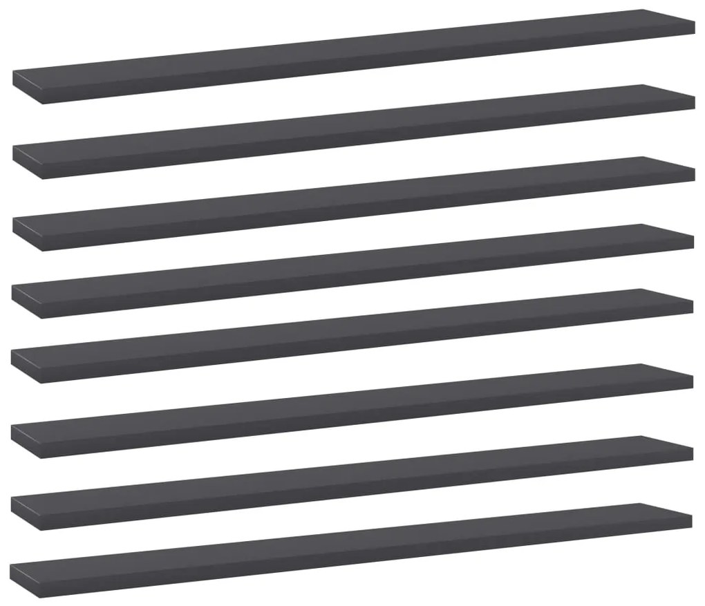 vidaXL Prateleiras para estante 8 pcs 80x10x1,5cm contraplacado cinza