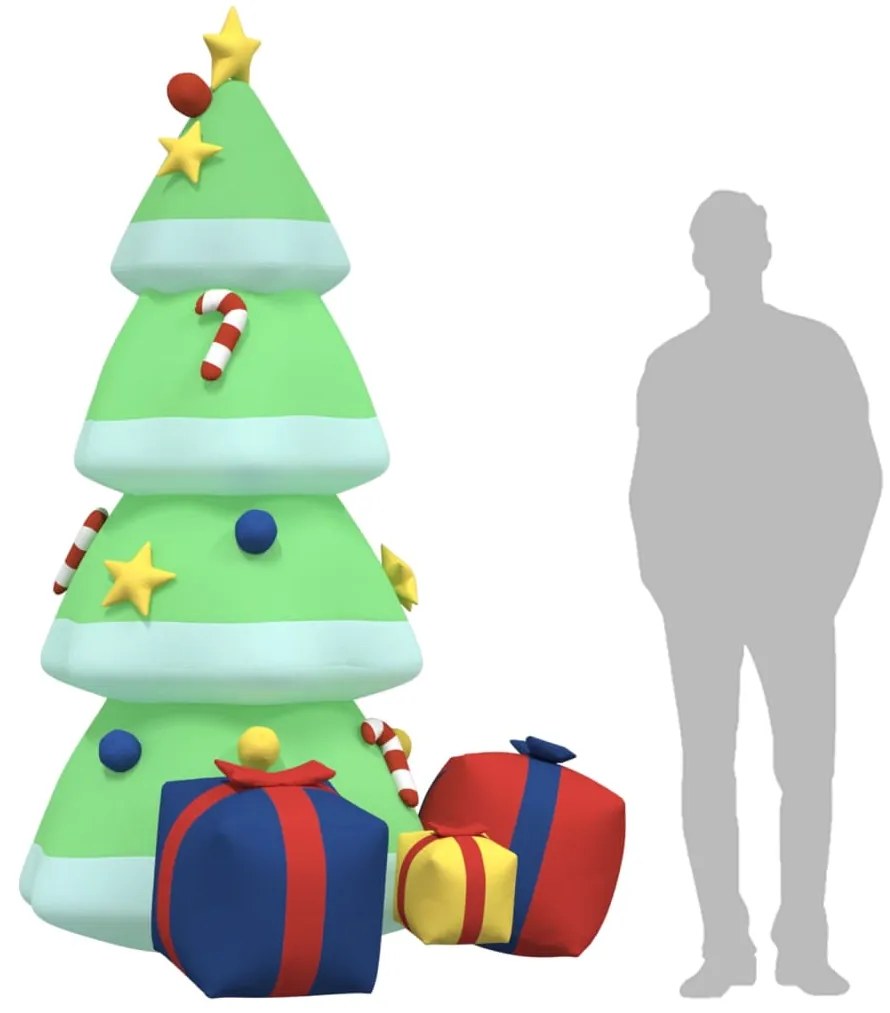 Árvore Natal insuflável com luzes LED 240 cm