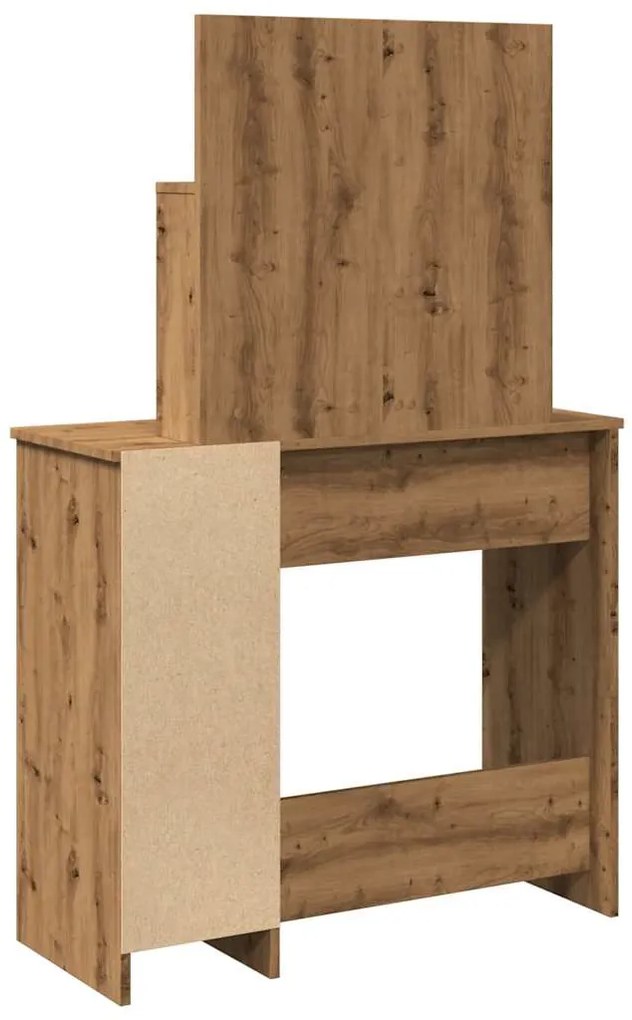 Toucador com luzes LED 86,5x35x136 cm cor carvalho artisiano