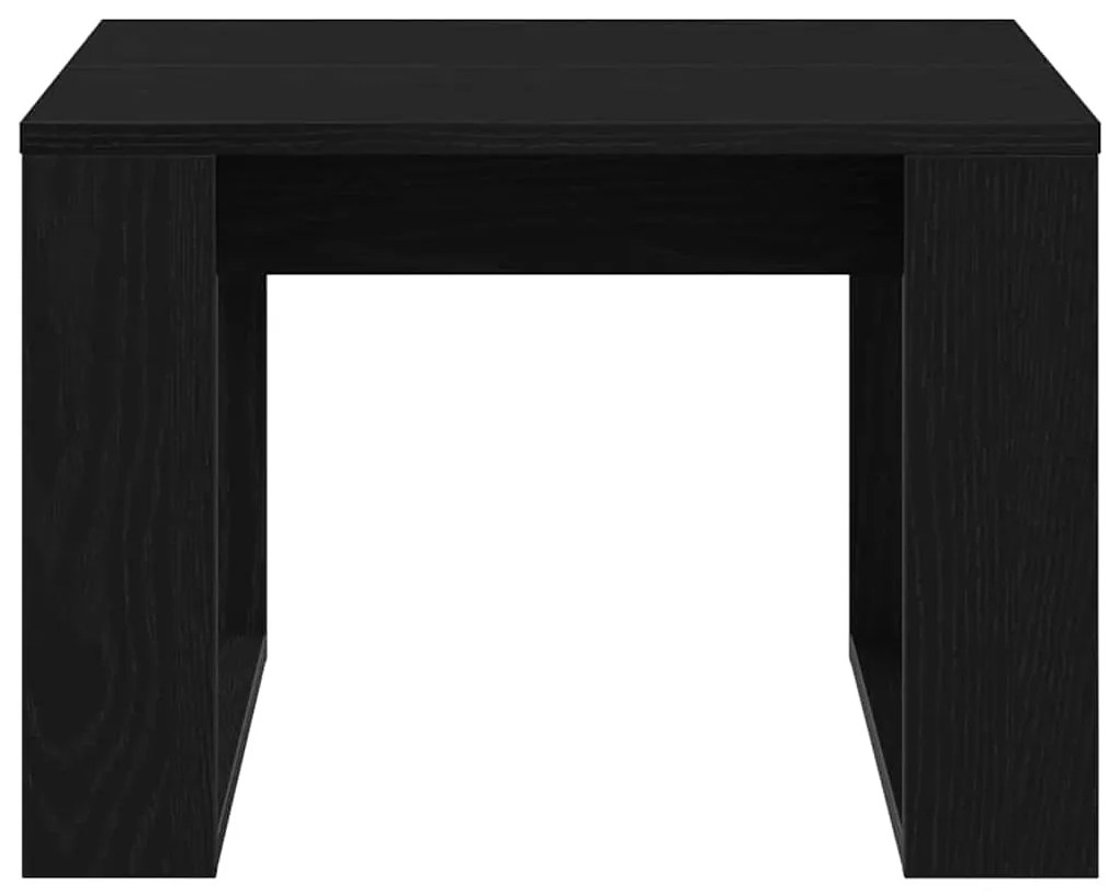 Mesa Lateral de Carvalho Preto - 50x50x35 cm, Feita de Madeira Maciça