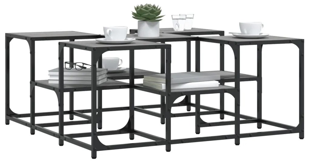 Mesa de centro 91x91x40 cm derivados de madeira cinzento sonoma