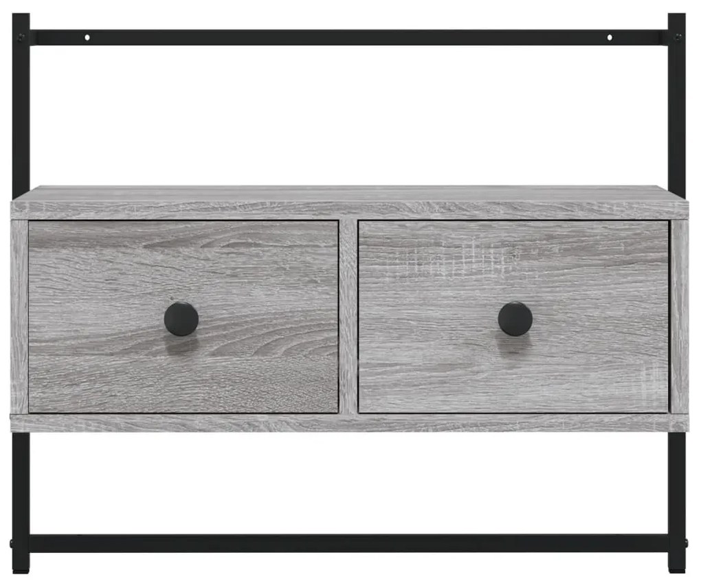Móvel TV de parede 60,5x30x51 cm deriv. madeira cinzento sonoma