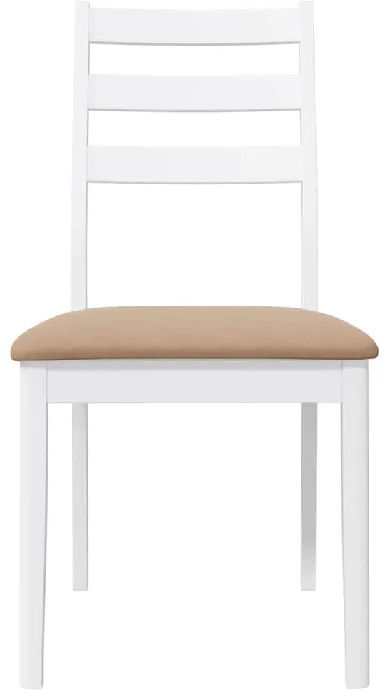 Cadeiras de jantar com almofadões 2 pcs madeira maciça branco
