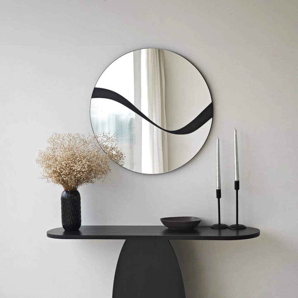 Espelho Abstract – Preto – 70 cm x 70 cm