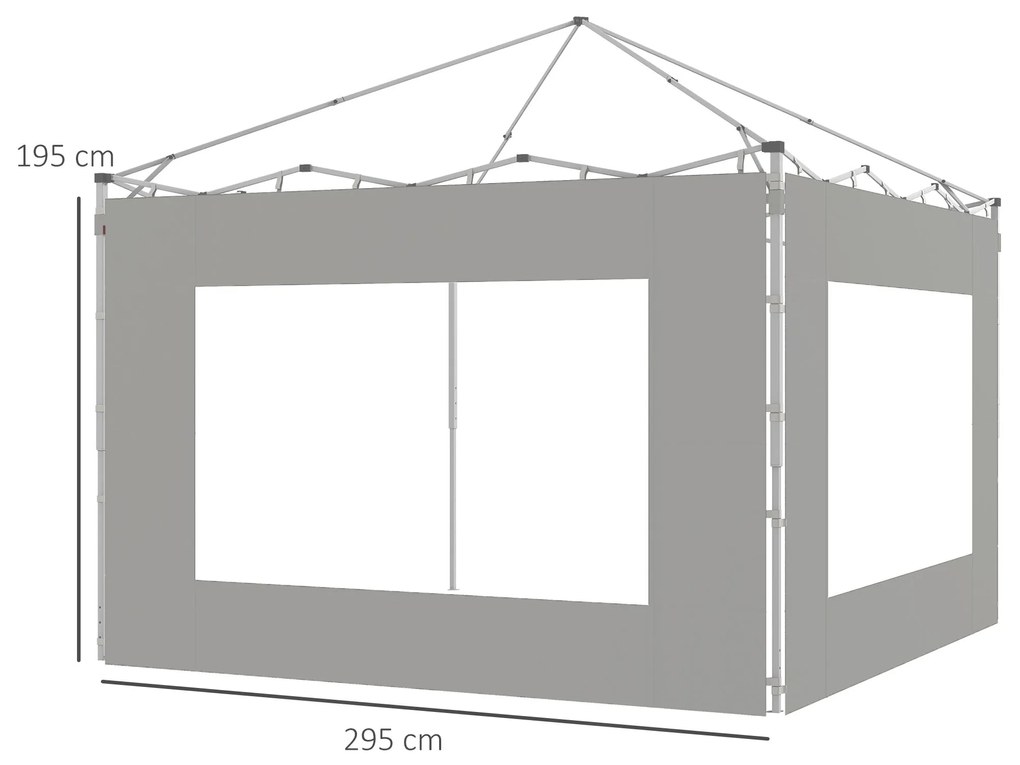 Paredes Laterais para Tenda de 2 Painéis 295x195 cm Paredes Laterais d