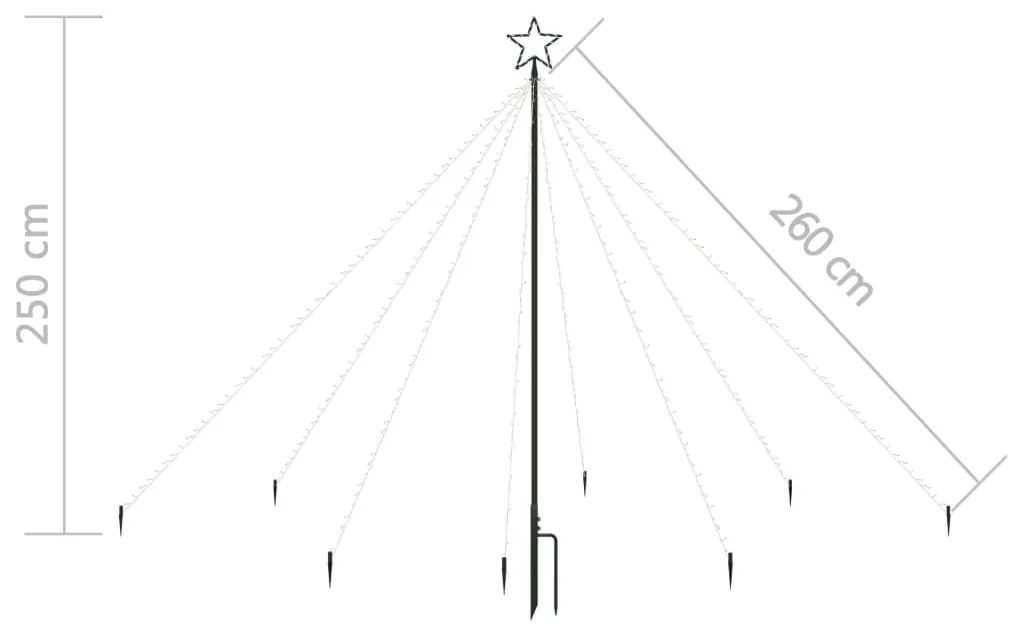 Iluminação para árvore de Natal int/ext 400 luzes LED 2,5m azul