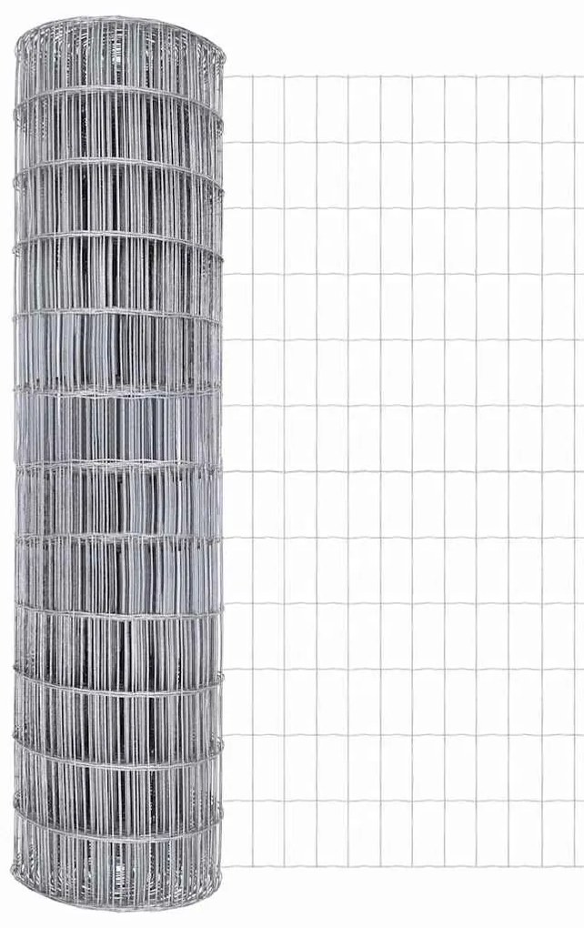 Cerca Euro com 7 postes flangeados, 1,4 x 10 m, em aço galvanizado