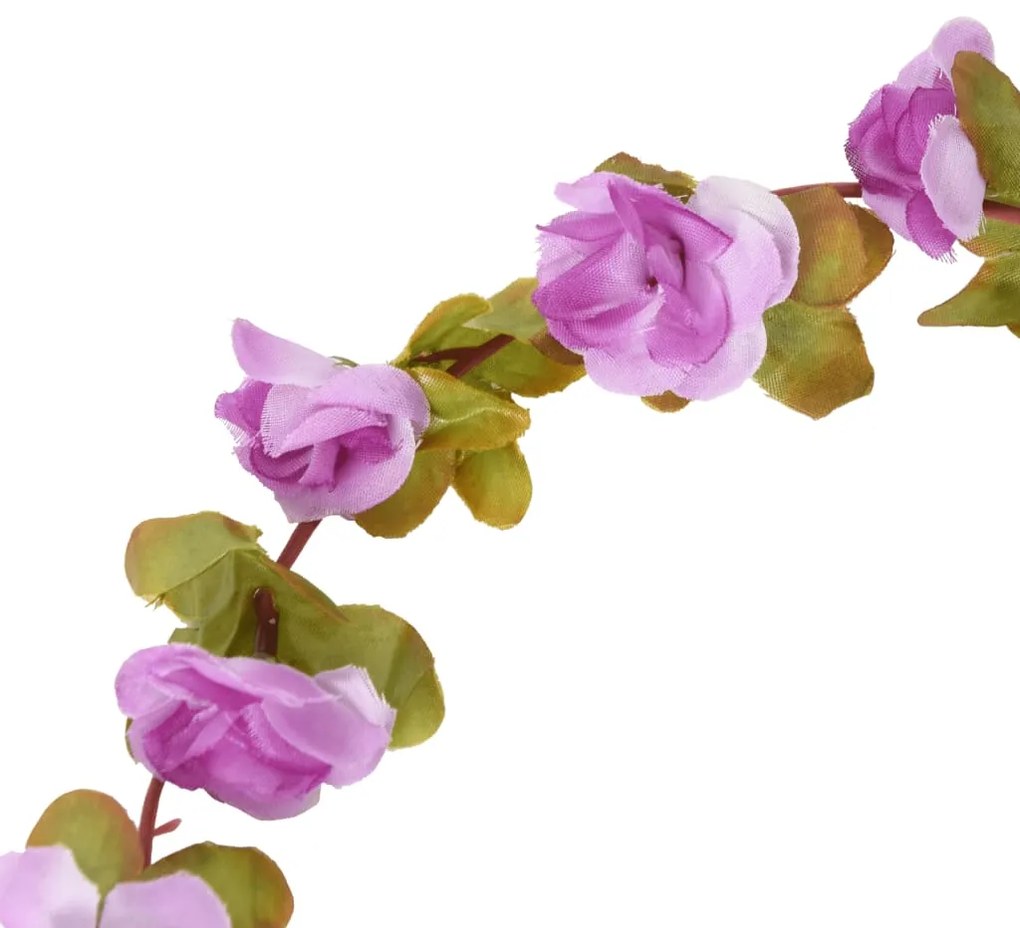 Grinaldas de flores de Natal 6 pcs 250 cm roxo claro