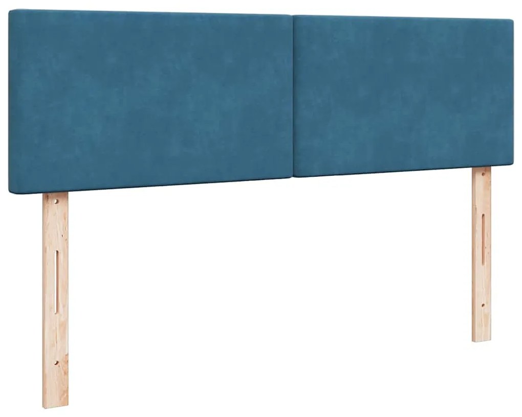 Estrutura de cama otomana com colchão 140x200 cm azul escuro