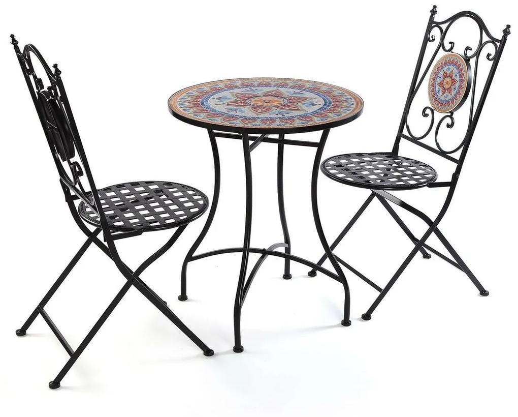 Conjunto de mesa com 2 cadeiras Versa Borneo 60 x 71 x 60 cm