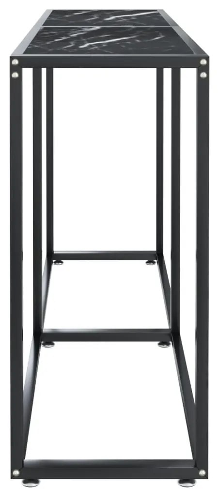 Mesa consola mármore preto 140x35x75,5 cm vidro temperado