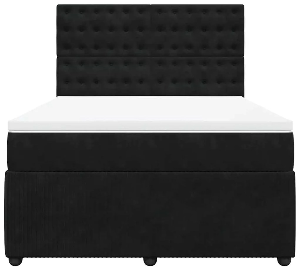 Cama com molas/colchão 160x200 cm veludo preto