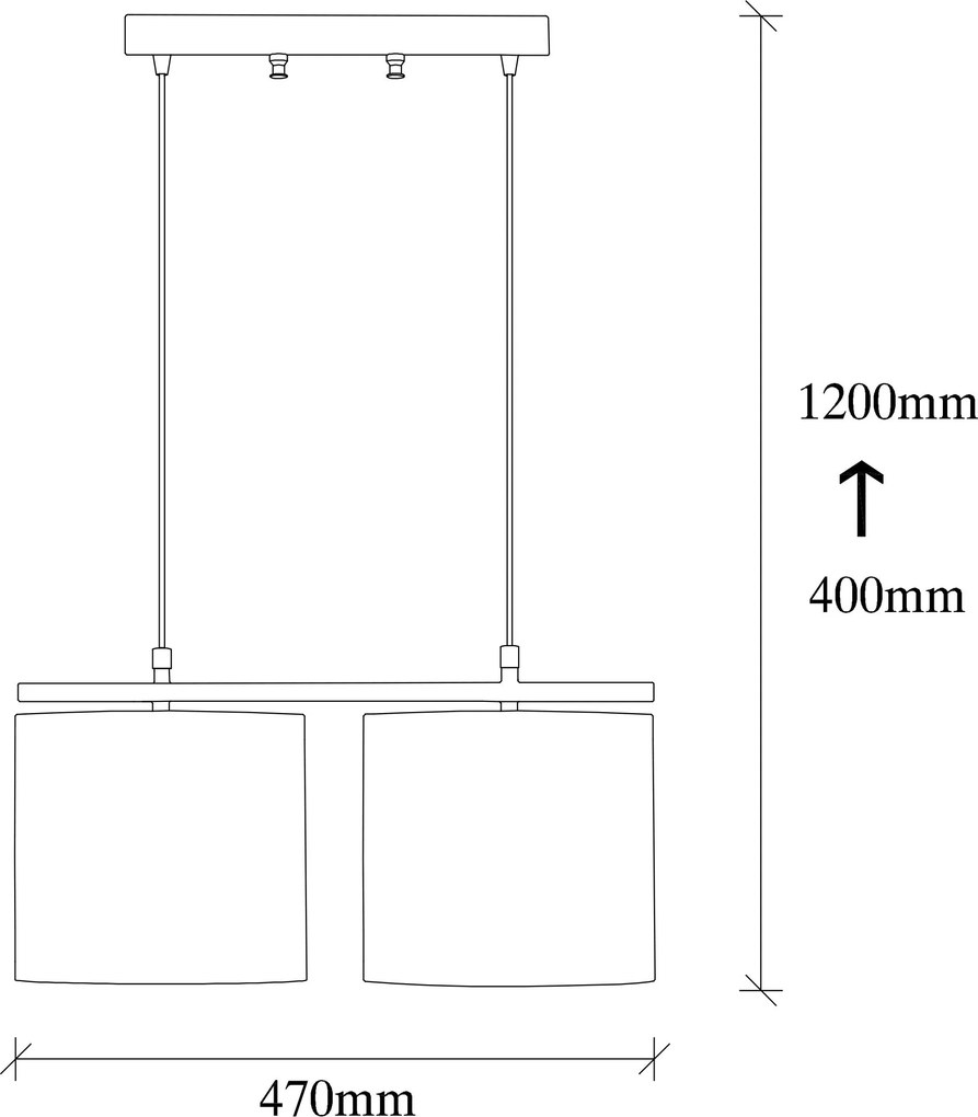 Candeeiro de Teto Valiz – Preto – 47 x 20 cm