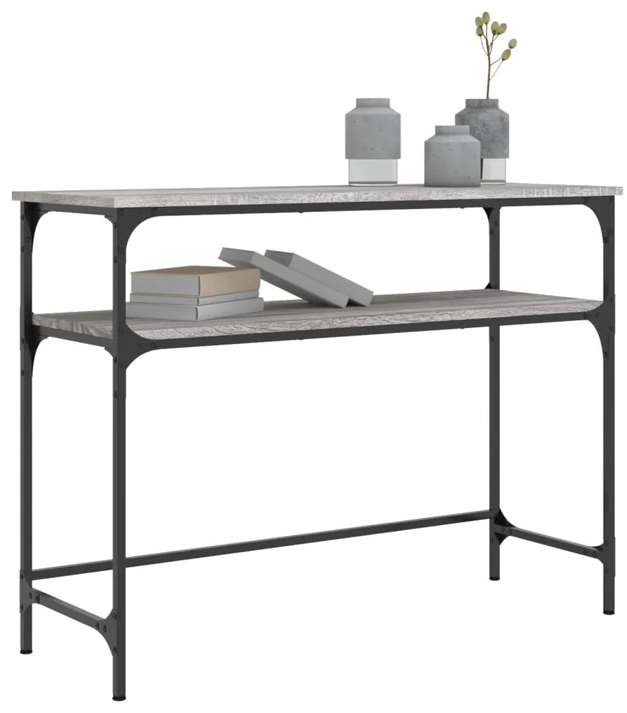 Mesa consola 100x35,5x75cm derivados de madeira cinzento sonoma
