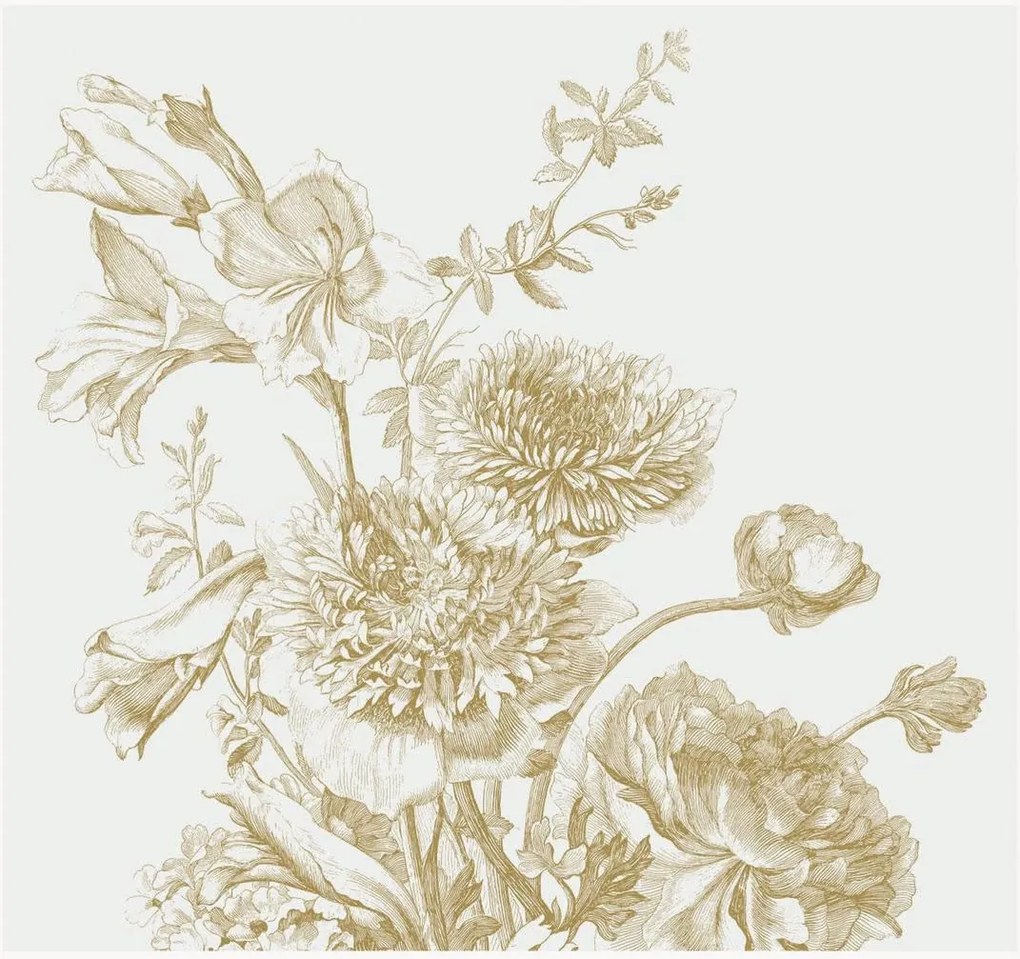 Papel de parede não tecido Engraved Flowers