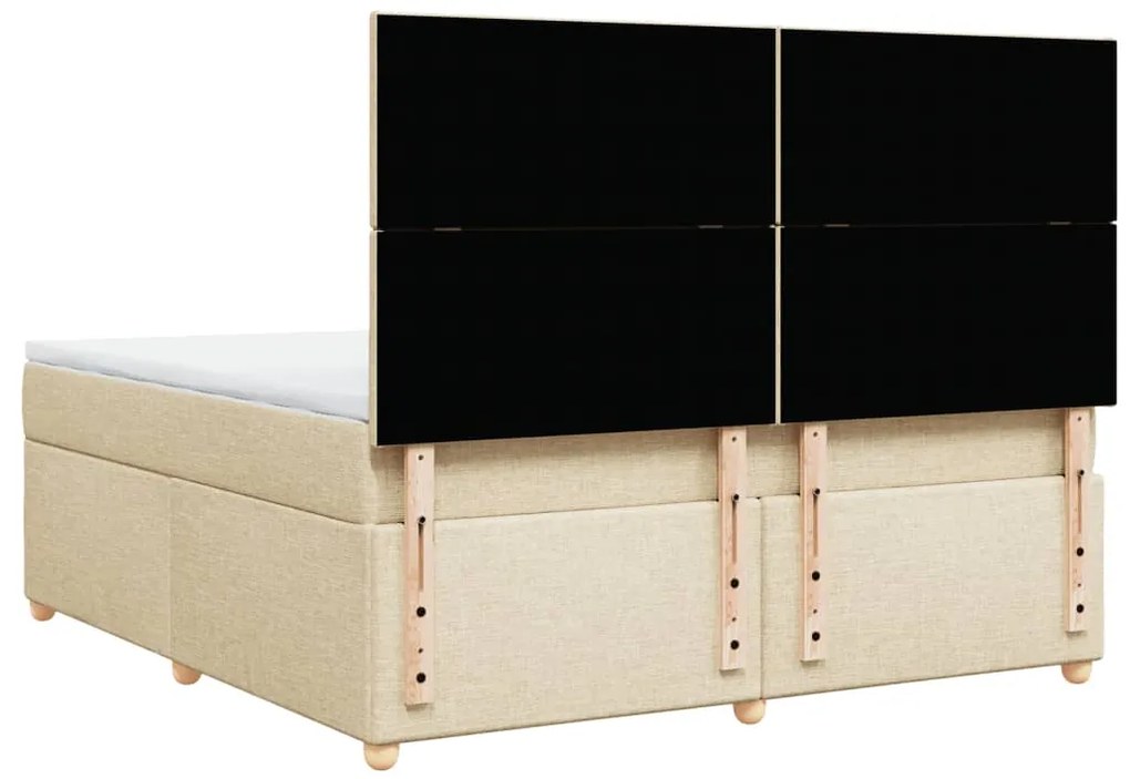 Cama com molas/colchão 180x200 cm tecido cor creme