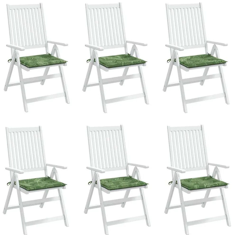 Almofadões p/ cadeira 6pcs 40x40x4cm tecido padrão folhas