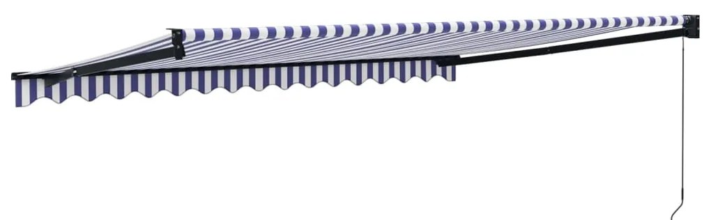 Toldo retrátil 4,5x3 m tecido e alumínio azul e branco
