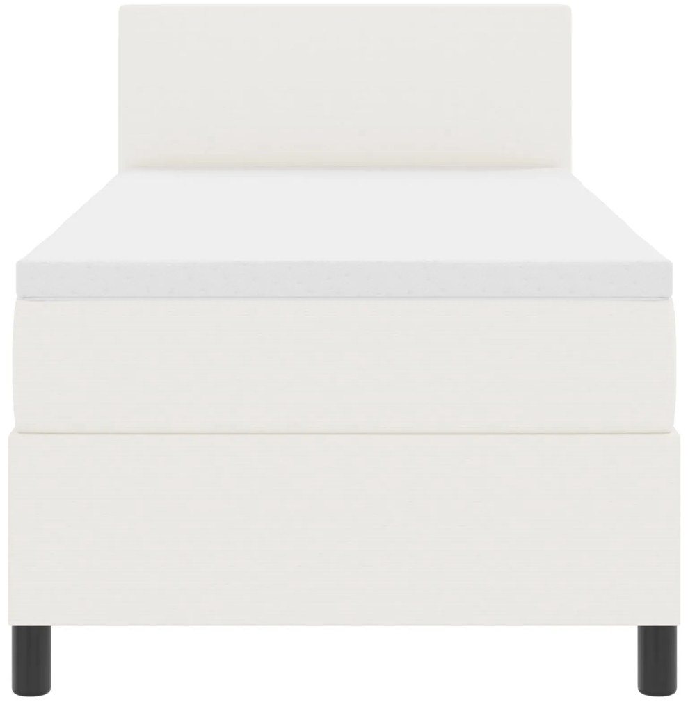 Cama Box com Colchão & LED Crema 100x200 cm em Tecido de Veludo