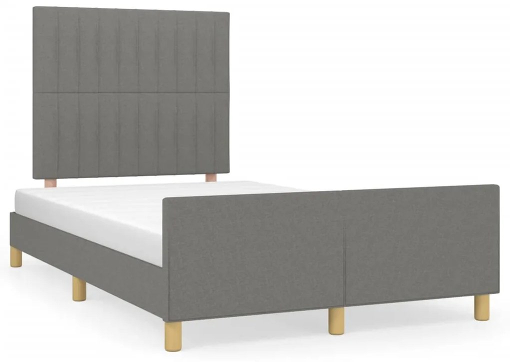 vidaXL Estrutura de cama sem colchão cinza escuro 120x190 cm tecido