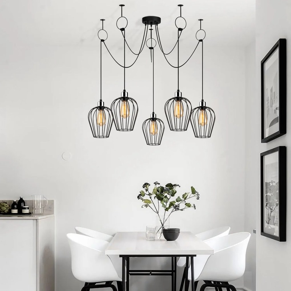 Candeeiro Tel – Preto – Diâmetro 120 cm, Altura 130 cm