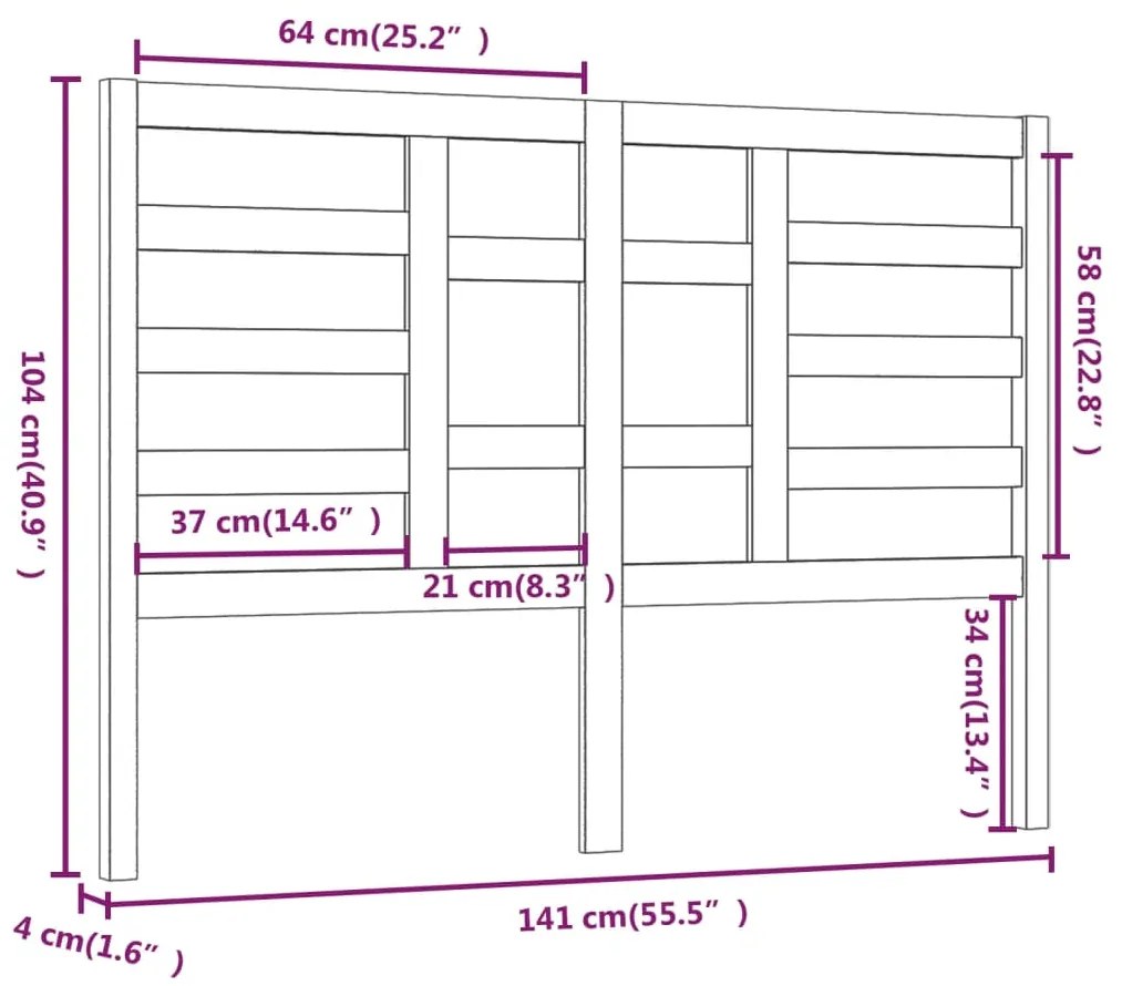 Cabeceira de cama 141x4x104 cm pinho maciço