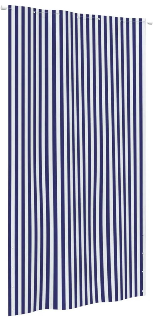 vidaXL Tela de varanda 140x240 cm tecido oxford azul e branco