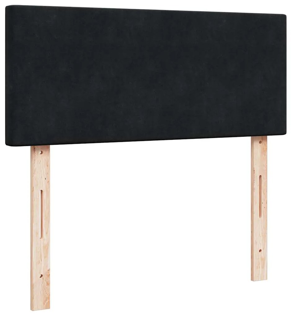 Estrutura de cama otomana com colchão 120x200 cm veludo preto