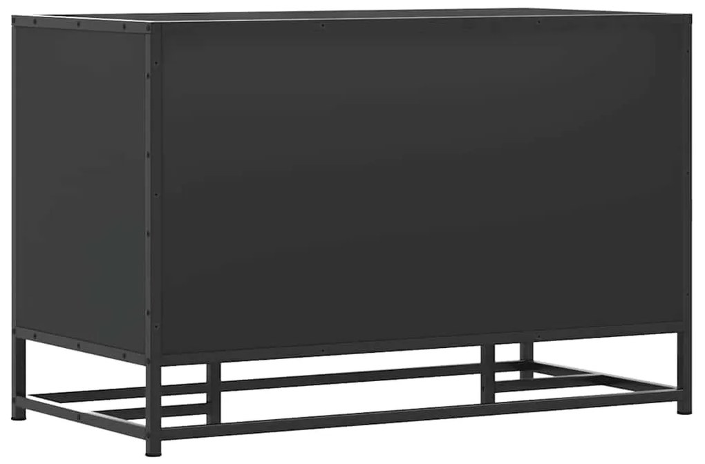 Banco para calçado 80x40x53,5 cm madeira e metal preto