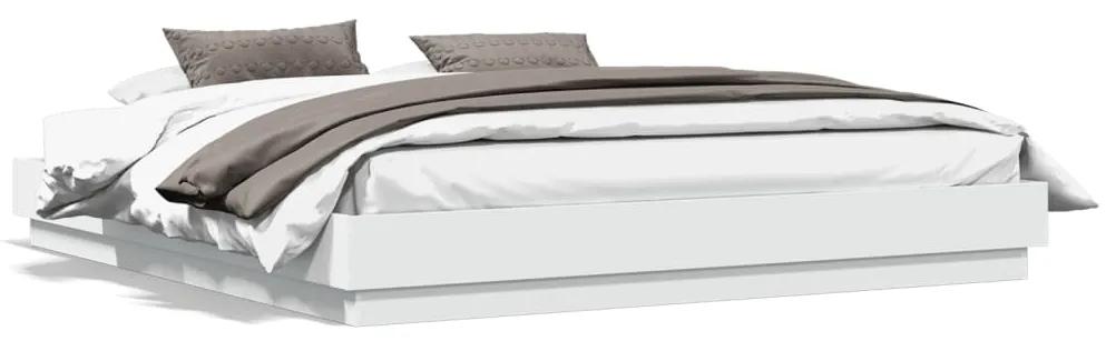3209772 vidaXL Estrutura de cama com luzes LED 180x200 cm branco