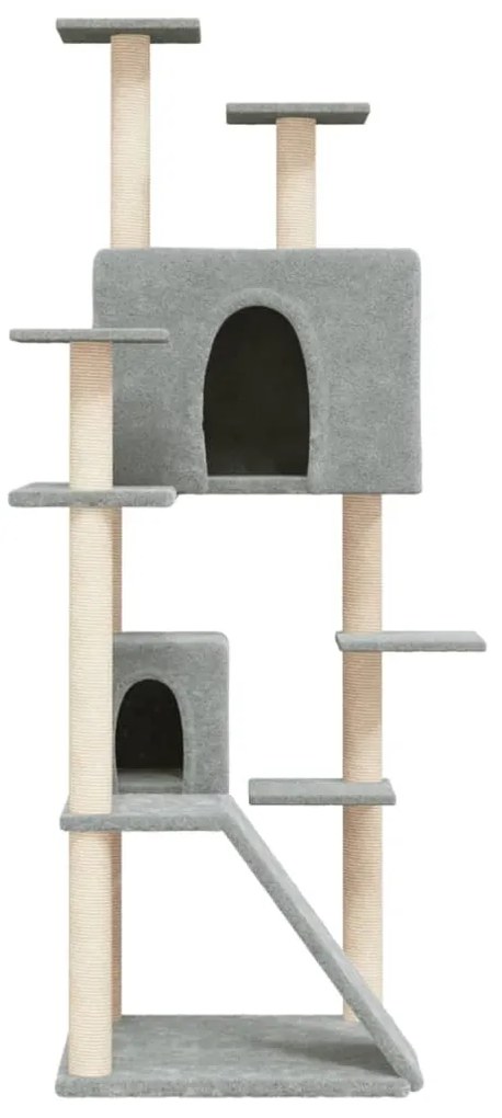 Árvore p/ gatos c/ postes arranhadores sisal 153 cm cinza-claro