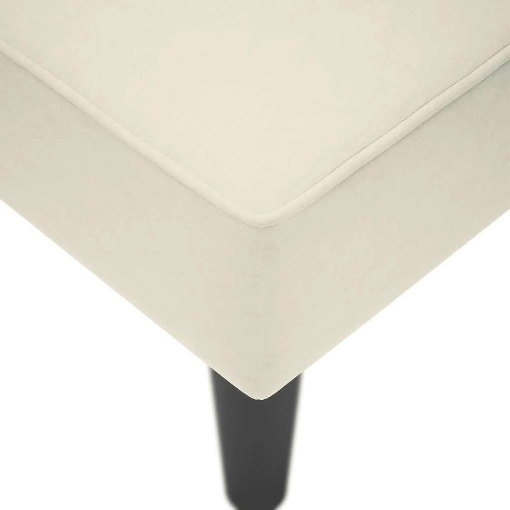 Chaise-longue com apoio de braço direito veludo creme
