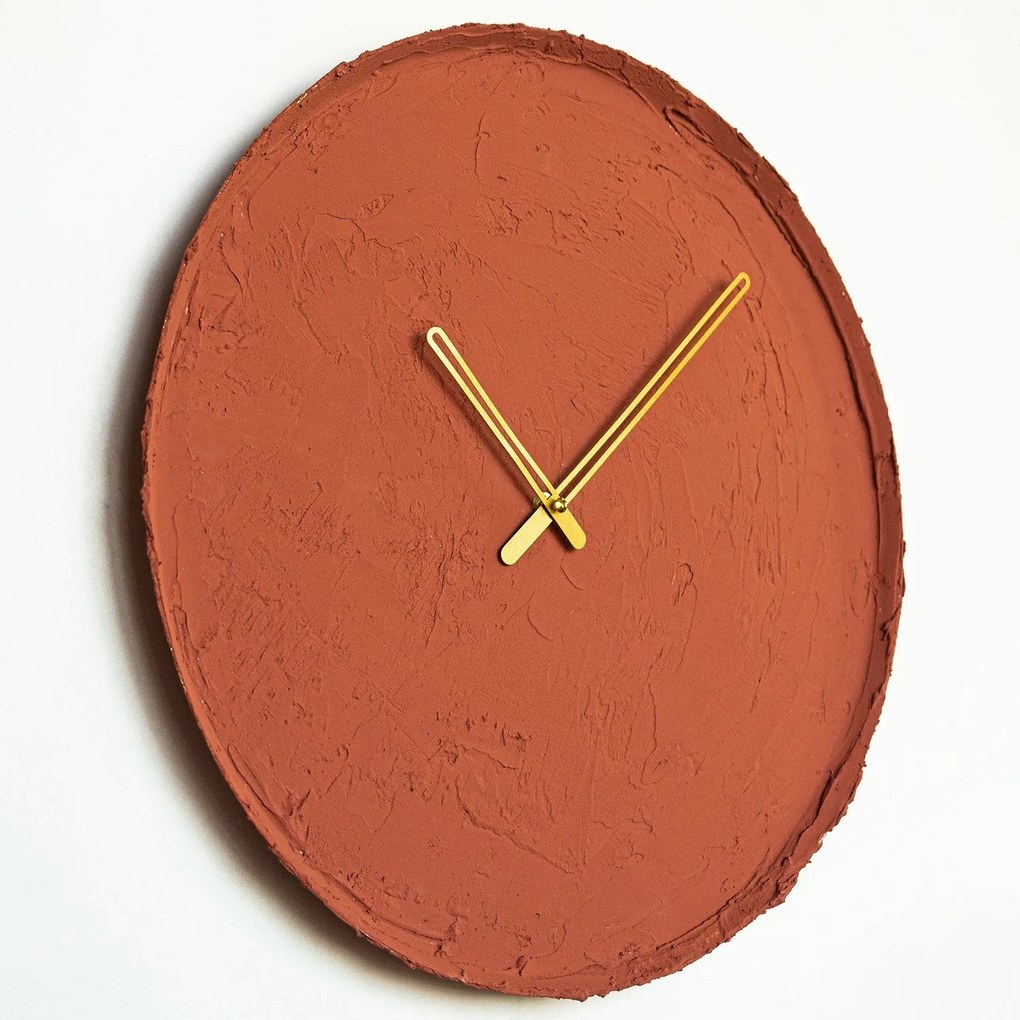 Relógio de Parede Decorativo Aps111 – Vermelho Telha – 49 x 49 cm
