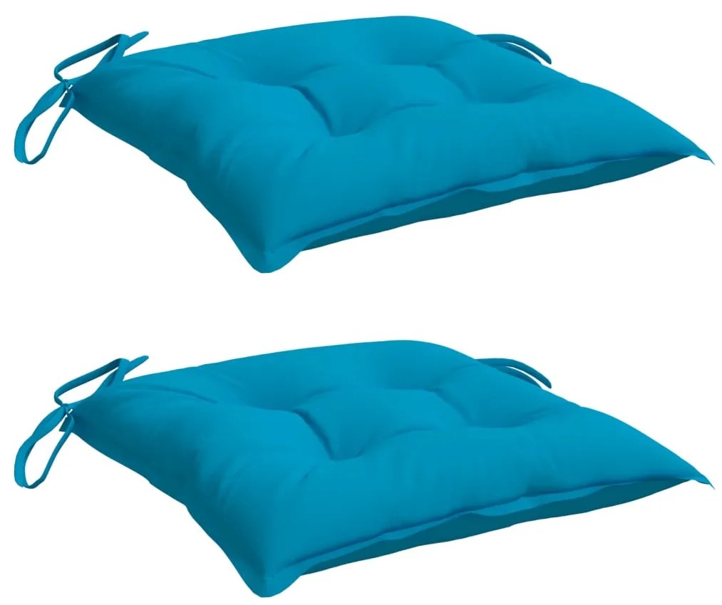 Almofadões de cadeira 2 pcs 40x40x7 cm tecido oxford azul-claro