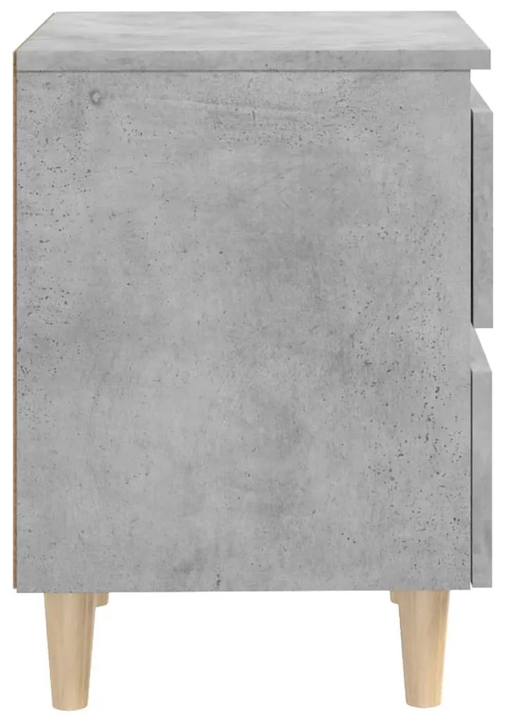 Mesas cabeceira 2pcs c/ pernas pinho 40x35x50cm cinza cimento
