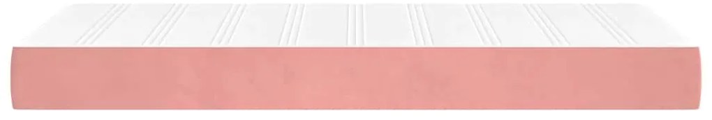 Colchão de molas ensacadas infantil 80x160 cm veludo rosa